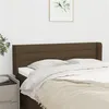 Image de vidaXL Tête de lit avec oreilles Marron Foncé 147x16x78/88 cm Tissu3118909