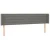 Image de vidaXL TÃªte de lit avec oreilles Gris foncÃ© 183x16x78/88 cm Tissu