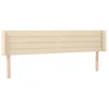 Image de vidaXL TÃªte de lit avec oreilles CrÃ¨me 183x16x78/88 cm Tissu