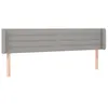 Image de vidaXL TÃªte de lit avec oreilles Gris clair 203x16x78/88 cm Tissu