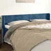 Image de vidaXL Tête de lit avec oreilles Bleu foncé 183x16x78/88 cm Velours