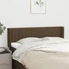 Image de vidaXL Tête de lit avec oreilles Marron Foncé 147x16x78/88 cm Tissu