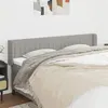 Image de vidaXL Tête de lit avec oreilles Gris clair 183x16x78/88 cm Tissu3119020