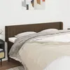 Image de vidaXL Tête de lit avec oreilles Marron Foncé 203x16x78/88 cm Tissu