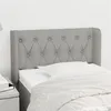 Image de vidaXL Tête de lit avec oreilles Gris clair 83x16x78/88 cm Tissu