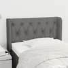 Image de vidaXL Tête de lit avec oreilles Gris foncé 83x16x78/88 cm Tissu