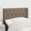 Image de vidaXL Tête de lit avec oreilles Taupe 83x16x78/88 cm Tissu