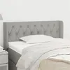 Image de vidaXL Tête de lit avec oreilles Gris clair 103x16x78/88 cm Tissu