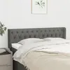 Image de vidaXL Tête de lit avec oreilles Gris foncé 147x16x78/88 cm Tissu