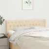 Image de vidaXL Tête de lit avec oreilles Crème 147x16x78/88 cm Tissu