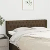 Image de vidaXL Tête de lit avec oreilles Marron Foncé 163x16x78/88 cm Tissu