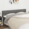 Image de vidaXL Tête de lit avec oreilles Gris foncé 183x16x78/88 cm Tissu3119119
