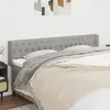 Image de vidaXL Tête de lit avec oreilles Gris clair 203x16x78/88 cm Tissu