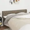 Image de vidaXL Tête de lit avec oreilles Taupe 203x16x78/88 cm Tissu