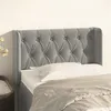 Image de vidaXL Tête de lit avec oreilles Gris clair 83x16x78/88 cm Velours