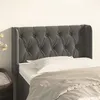 Image de vidaXL Tête de lit avec oreilles Gris foncé 83x16x78/88 cm Velours