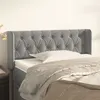 Image de vidaXL Tête de lit avec oreilles Gris clair 93x16x78/88 cm Velours