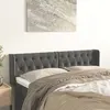Image de vidaXL Tête de lit avec oreilles Gris foncé 147x16x78/88 cm Velours