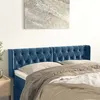 Image de vidaXL Tête de lit avec oreilles Bleu foncé 147x16x78/88 cm Velours