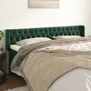 Image de vidaXL TÃªte de lit avec oreilles Vert foncÃ© 183x16x78/88 cm Velours