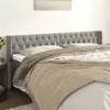 Image de vidaXL Tête de lit avec oreilles Gris clair 203x16x78/88 cm Velours