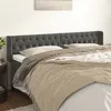Image de vidaXL Tête de lit avec oreilles Gris foncé 203x16x78/88 cm Velours