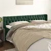 Image de vidaXL Tête de lit avec oreilles Vert foncé 203x16x78/88 cm Velours
