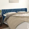 Image de vidaXL Tête de lit avec oreilles Bleu foncé 203x16x78/88 cm Velours