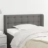 Image de vidaXL Tête de lit avec oreilles Gris foncé Tissu 93x16x78/88 cm