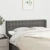 Image de vidaXL Tête de lit avec oreilles Gris foncé 147x16x78/88 cm Tissu