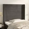 Image de vidaXL TÃªte de lit avec oreilles Marron FoncÃ© 163x16x78/88 cm Tissu