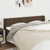 Image de vidaXL Tête de lit avec oreilles Marron Foncé 183x16x78/88 cm Tissu