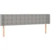 Image de vidaXL TÃªte de lit avec oreilles Gris clair 203x16x78/88 cm Tissu