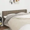 Image de vidaXL Tête de lit avec oreilles Taupe 203x16x78/88 cm Tissu3119228