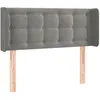 Image de vidaXL TÃªte de lit avec oreilles Gris foncÃ© 93x16x78/88 cm Velours