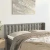 Image de vidaXL Tête de lit avec oreilles Gris clair 147x16x78/88 cm Velours
