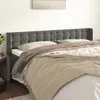 Image de vidaXL Tête de lit avec oreilles Gris foncé 163x16x78/88 cm Velours