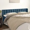 Image de vidaXL Tête de lit avec oreilles Bleu foncé 163x16x78/88 cm Velours