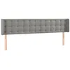 Image de vidaXL TÃªte de lit avec oreilles Gris clair 183x16x78/88 cm Velours