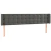 Image de vidaXL TÃªte de lit avec oreilles Gris foncÃ© 183x16x78/88 cm Velours