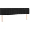 Image de vidaXL TÃªte de lit avec oreilles Noir 183x16x78/88 cm Velours