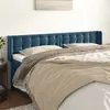 Image de vidaXL Tête de lit avec oreilles Bleu foncé 183x16x78/88 cm Velours