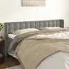 Image de vidaXL Tête de lit avec oreilles Gris clair 203x16x78/88 cm Velours3119268