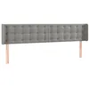 Image de vidaXL TÃªte de lit avec oreilles Gris clair 203x16x78/88 cm Velours