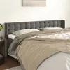Image de vidaXL Tête de lit avec oreilles Gris foncé 203x16x78/88 cm Velours