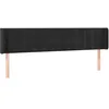 Image de vidaXL TÃªte de lit avec oreilles Noir 203x16x78/88 cm Velours