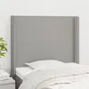 Image de vidaXL Tête de lit avec oreilles Gris clair 83x16x118/128 cm Tissu