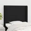 Image de vidaXL Tête de lit avec oreilles Noir 83x16x118/128 cm Tissu