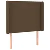 Image de vidaXL TÃªte de lit avec oreilles Marron foncÃ© 83x16x118/128 cm Tissu