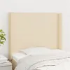 Image de vidaXL Tête de lit avec oreilles Crème 83x16x118/128 cm Tissu